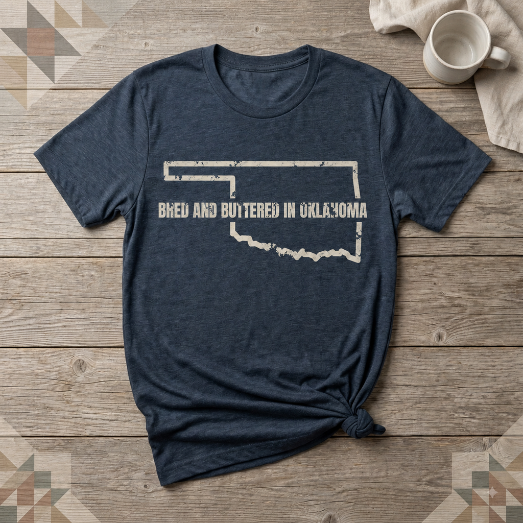 Oklahoma Bred and Buttered Tee | Farm Wife Gift | Rural Life Shirt