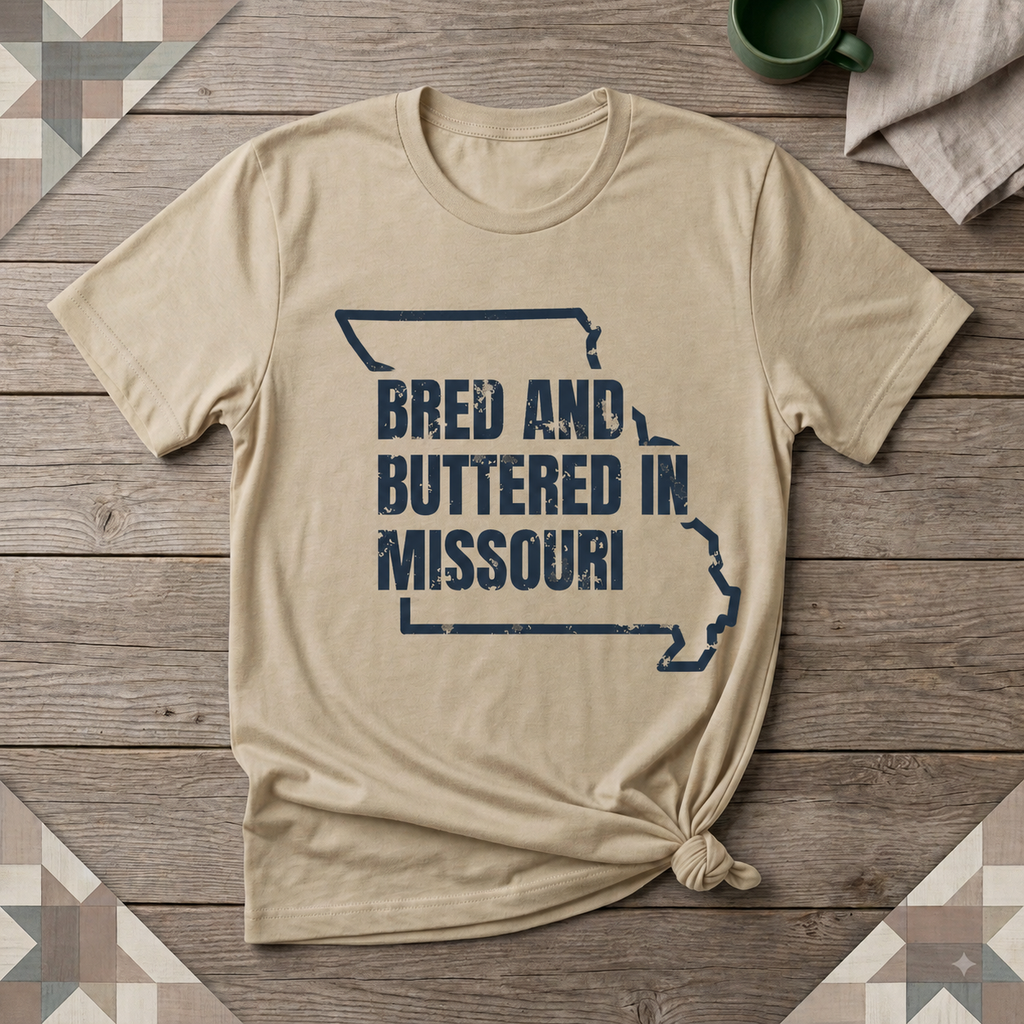Missouri Bred and Buttered Tee | Farm Wife Gift | Rural Life Shirt