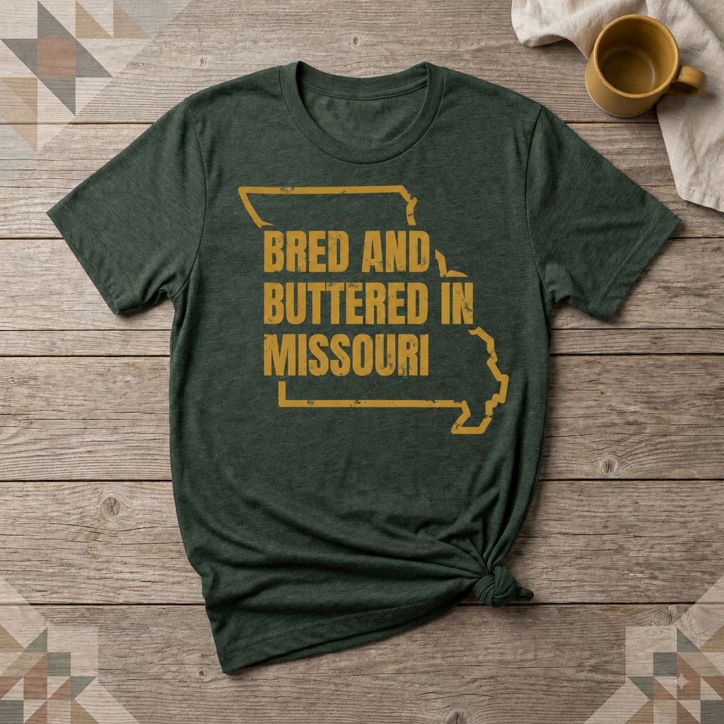 Missouri Bred and Buttered Tee | Farm Wife Gift | Rural Life Shirt