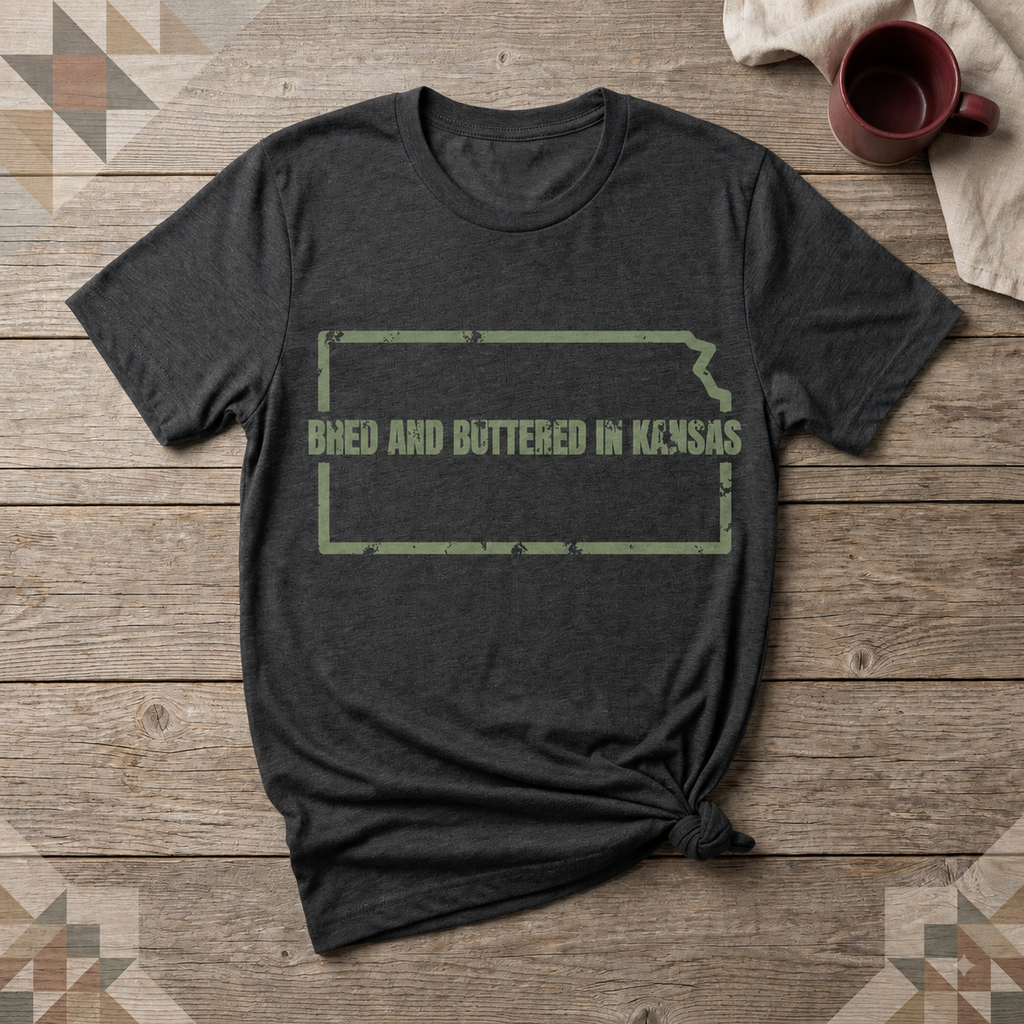 Kansas Bred and Buttered Tee | Farm Wife Gift | Rural Life Shirt