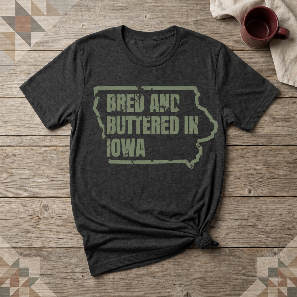 Iowa Bred and Buttered Tee | Farm Wife Gift | Rural Life Shirt