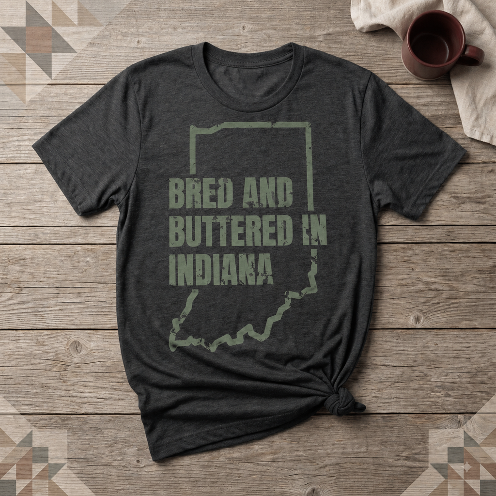 Indiana Bred and Buttered Tee | Farm Wife Gift | Rural Life Shirt