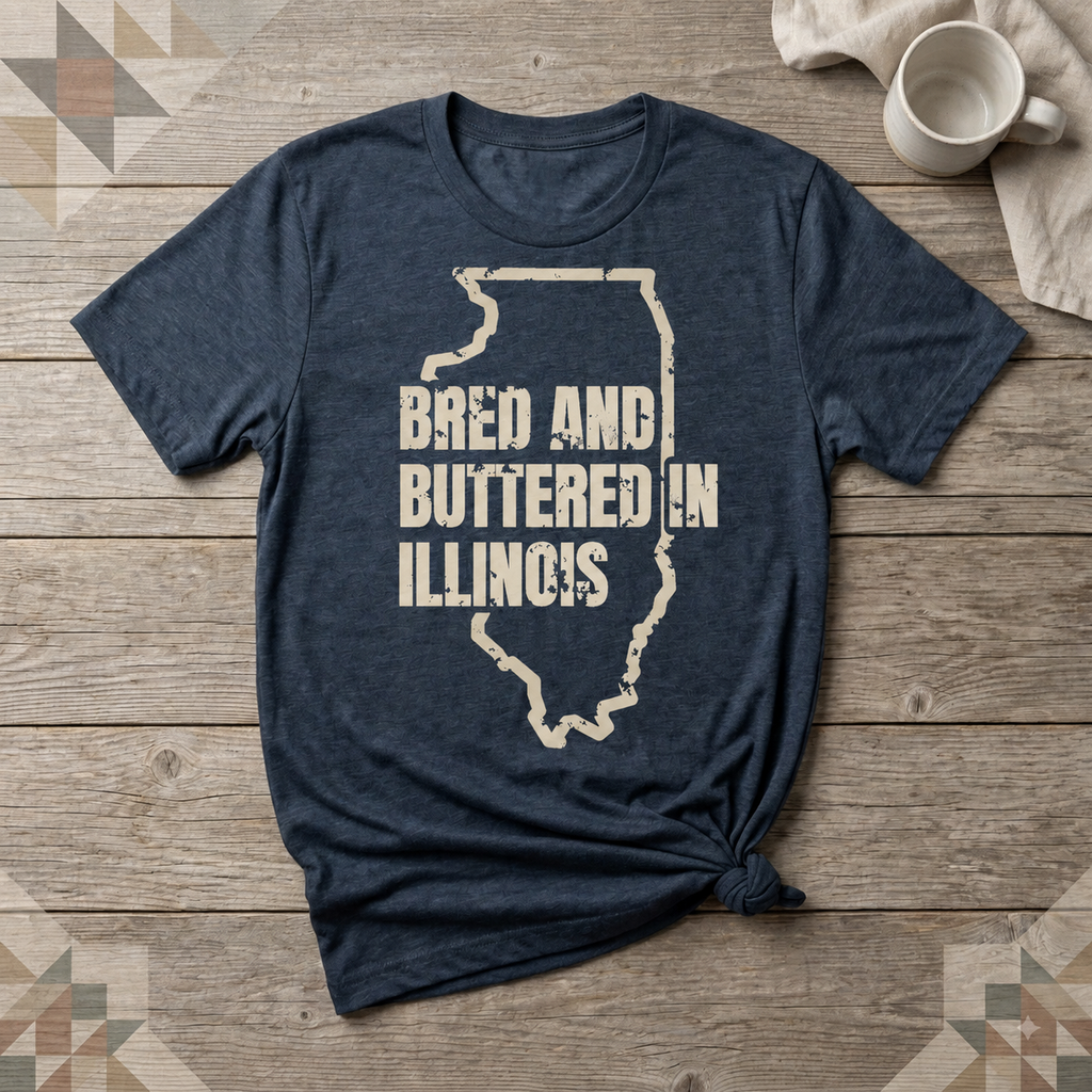 Illinois Bred and Buttered Tee | Farm Wife Gift | Rural Life Shirt