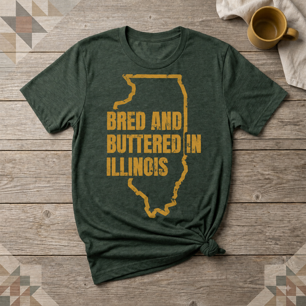 Illinois Bred and Buttered Tee | Farm Wife Gift | Rural Life Shirt