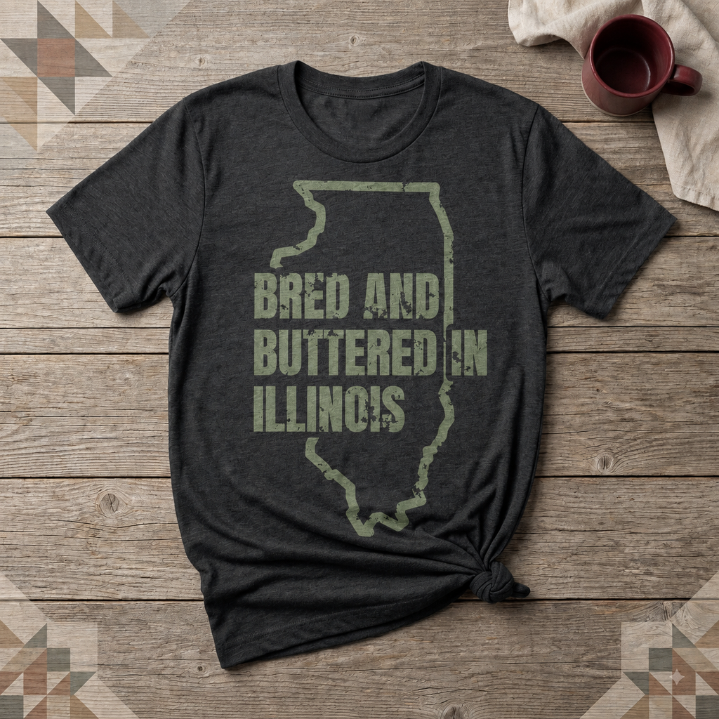 Illinois Bred and Buttered Tee | Farm Wife Gift | Rural Life Shirt