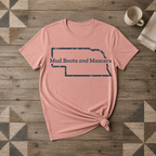 Nebraska Mud Boots and Mascara Tee | Farm Wife Gift | Rural Life Shirt