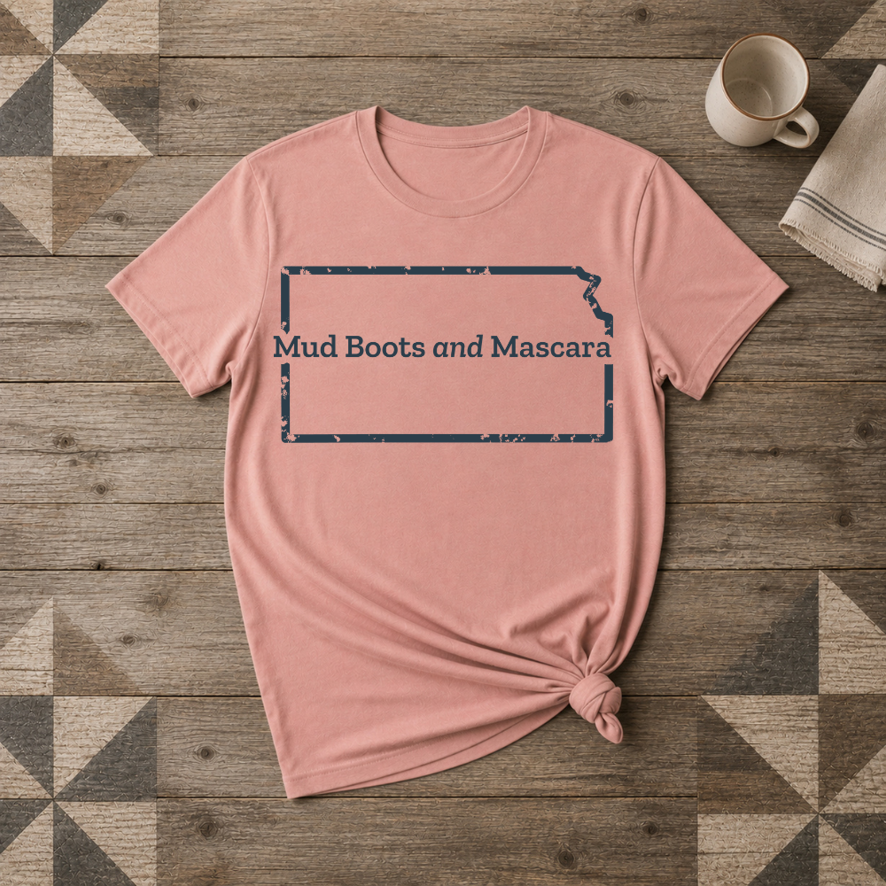 Kansas Mud Boots and Mascara Tee | Farm Wife Gift | Rural Life Shirt